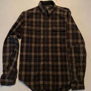 RRL Double R Ralph Lauren Brown Plaid Long Sleeve Button Down Shirt Sz Small